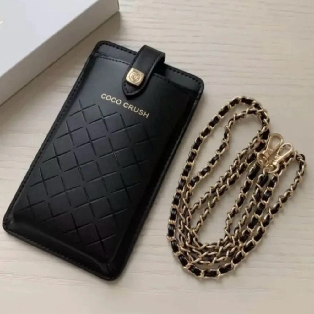 Chanel Coco Crush Black with Gold Accents Smartphone Holder Novelty Crossbody - Picture 2 of 8